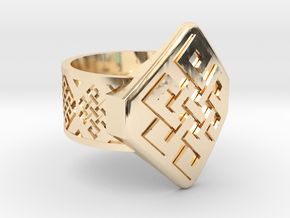 Endless Knot Ring in 14k Gold Plated Brass: 10 / 61.5