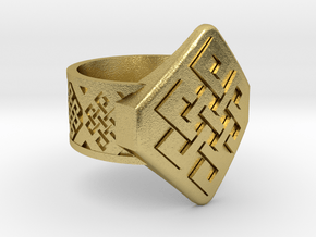 Endless Knot Ring in Natural Brass: 10 / 61.5