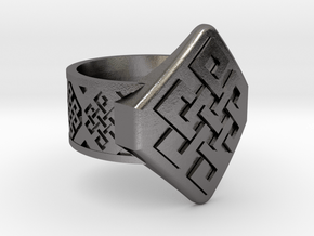 Endless Knot Ring in Processed Stainless Steel 316L (BJT): 10 / 61.5