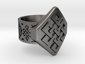Endless Knot Ring in Processed Stainless Steel 17-4PH (BJT): 11 / 64
