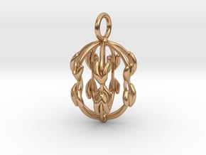 Mitosis Cell Division Pendant  in Polished Bronze