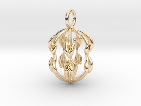 Mitosis Cell Division Pendant  in 14K Yellow Gold