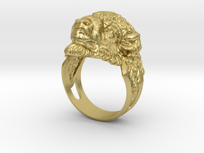 Bison Head Ring in Natural Brass: 11.5 / 65.25