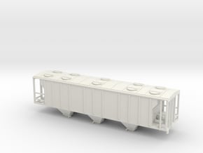 PS2 3 Bay Covered Hopper TT Scale Body in White Natural Versatile Plastic