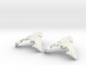 Klingon Fighter (Invasion) 1/700 Attack Wing x2 in White Natural Versatile Plastic