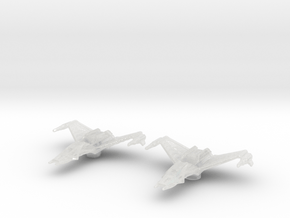 Klingon Interceptor 1/3125 Attack Wing x2 in Clear Ultra Fine Detail Plastic