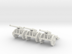 1/144 WW1 De Bange 155mm cannon in White Natural Versatile Plastic
