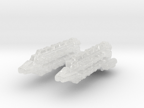 Klingon Military Freighter 1/15000 x2 in Clear Ultra Fine Detail Plastic