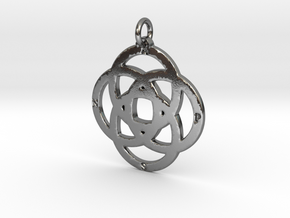 Shreya - Customizable Silver Floral Pendant in Polished Silver