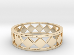 Diamond Shaped Bars Ring Band in 14K Yellow Gold: 5 / 49
