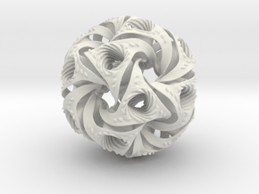 Swirly Wirly Math Art in White Natural Versatile Plastic