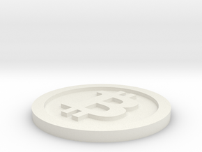 Bitcoin Keychain in White Natural Versatile Plastic