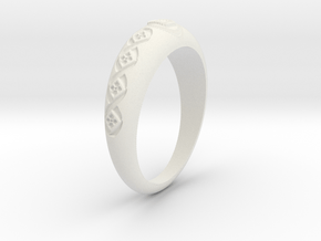 Wedding Band Jewellery Ring RWJSP50 in White Natural Versatile Plastic: 8 / 56.75