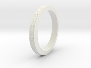 Wedding Band Jewellery Ring RWJSP49 in White Natural Versatile Plastic: 8 / 56.75