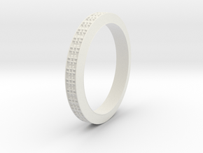 Wedding Band Jewellery Ring RWJSP48 in White Natural Versatile Plastic: 8 / 56.75