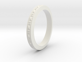 Wedding Band Jewellery Ring RWJSP46 in White Natural Versatile Plastic: 8 / 56.75