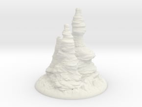 Triple Cave Columns Stalagmite in White Natural Versatile Plastic