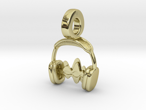 Music Lover Headphone Charm in 18k Gold Plated Brass