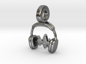 Music Lover Headphone Charm in Polished Silver