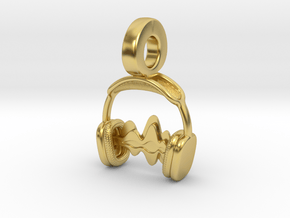 Music Lover Headphone Charm in Polished Brass
