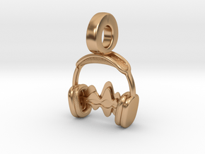 Music Lover Headphone Charm in Polished Bronze