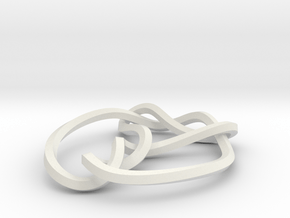 mobius 7_3 knot 360 degree twist in White Natural Versatile Plastic