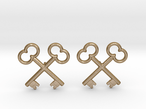 The Society of the Crossed Keys Lapel Pins in Polished Gold Steel