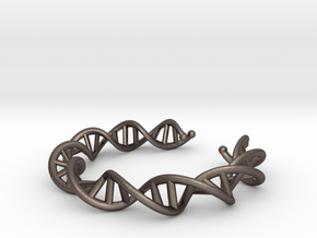 DNA Bracelet in Polished Bronzed-Silver Steel