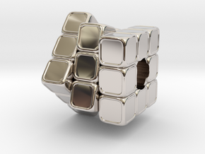 Rubik´s Cube in Rhodium Plated Brass