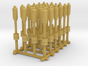 1/72 USN Hedgehog Thrower Rockets Set 24pcs in Tan Fine Detail Plastic