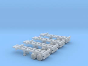 20 foot Container Chassis - Set of 4 - Zscale in Tan Fine Detail Plastic