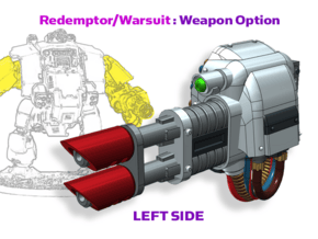 Left - Atlas Redemptor: Twin Heavy Lasers in Tan Fine Detail Plastic