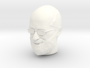 Head Sculpt - Beard Glasses in White Processed Versatile Plastic