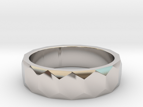 Men's hexagonal ring perfect for a unique wedding in Platinum: 7.25 / 54.625