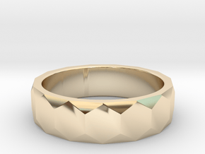 Men's hexagonal ring perfect for a unique wedding in 14k Gold Plated Brass: 7.25 / 54.625
