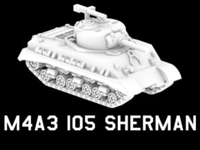 M4A3 (105) Sherman in White Natural Versatile Plastic: 1:220 - Z