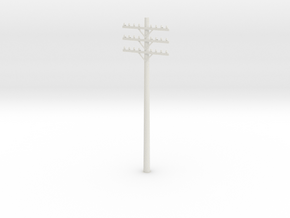 3-Arm Telephone Pole in White Natural Versatile Plastic: 1:72