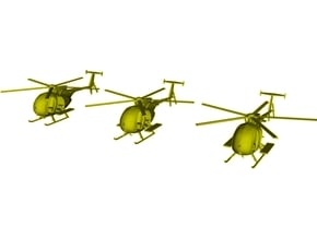1/400 scale Boeing MH-6 Little Bird x 3 helis in Clear Ultra Fine Detail Plastic