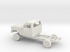 1/64 1980-86  Ford F Series Single Cab and Frame  in White Natural Versatile Plastic