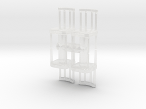 Antique Chair (x4) 1/48 in Clear Ultra Fine Detail Plastic
