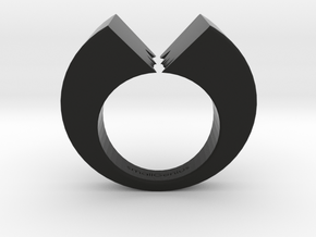 Lovers Ring 02 Angular D19mm Size 9 in Black Premium Versatile Plastic