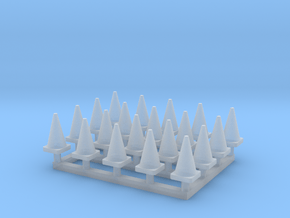 N Scale 20 Traffic Cones in Clear Ultra Fine Detail Plastic