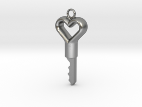 Heart Design Key v2 - Precut for Kink3D Lock Set in Natural Silver: Small