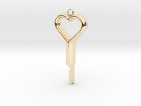 Heart Design Key v2 - Precut for Kink3D Lock Set in 14k Gold Plated Brass: Large