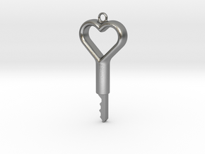 Heart Design Key v2 - Precut for Kink3D Lock Set in Natural Silver: Large