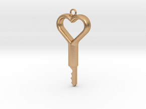 Heart Design Key v2 - Precut for Kink3D Lock Set in Natural Bronze: Large