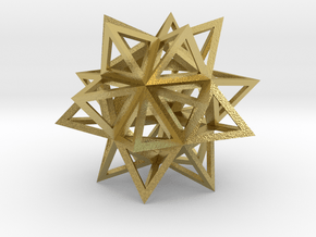 Stellated Icosahedron 1.7" in Natural Brass