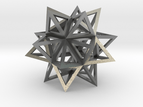 Stellated Icosahedron 1.7" in Natural Silver