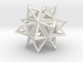 Stellated Icosahedron 1.7" in White Natural Versatile Plastic