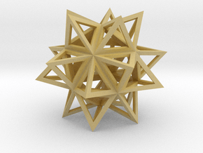 Stellated Icosahedron 1.7" in Tan Fine Detail Plastic